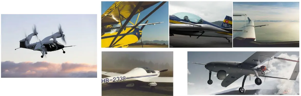 空速管在飞行器上不同安装位置